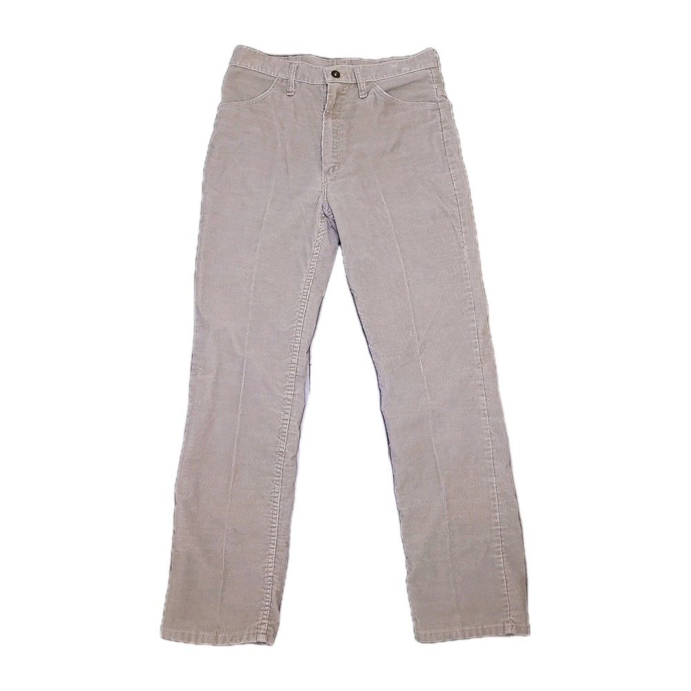 Vintage 70s Rustler Corduroy Pants Size 32×32 Gray USA Made Straight Leg